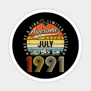 Awesome Since July 1991 Vintage 32nd Birthday Magnet